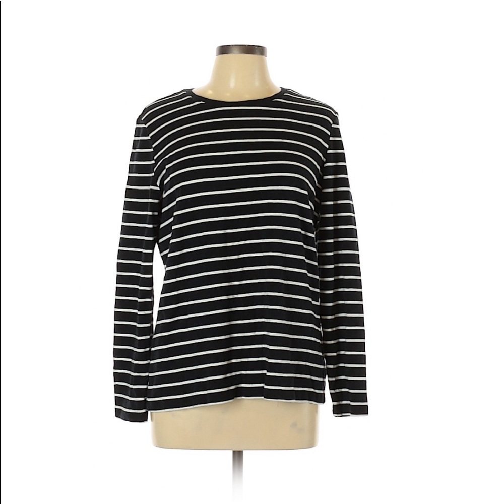 Coldwater Creek | Black & White Striped Shirt - Picture 1 of 2